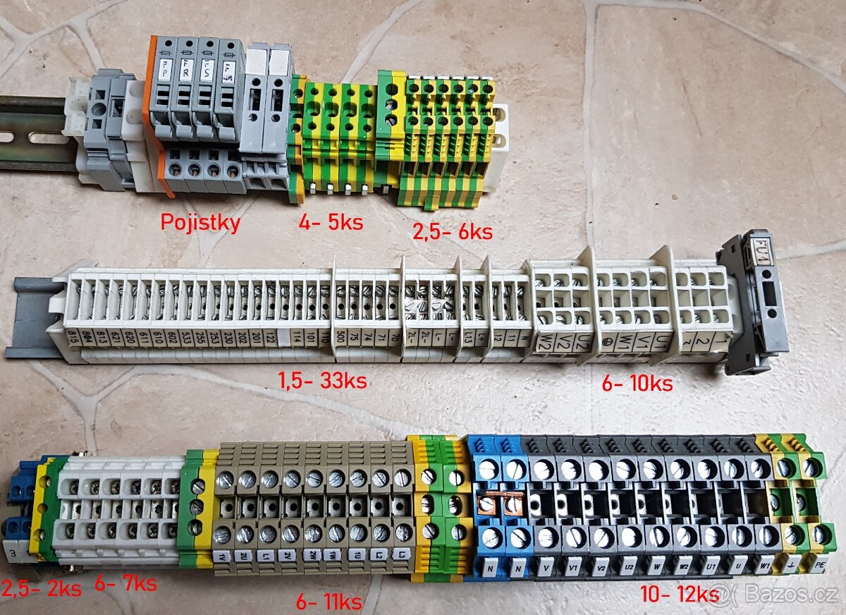 Jističe, Motorový spouštěče, svorky - 10