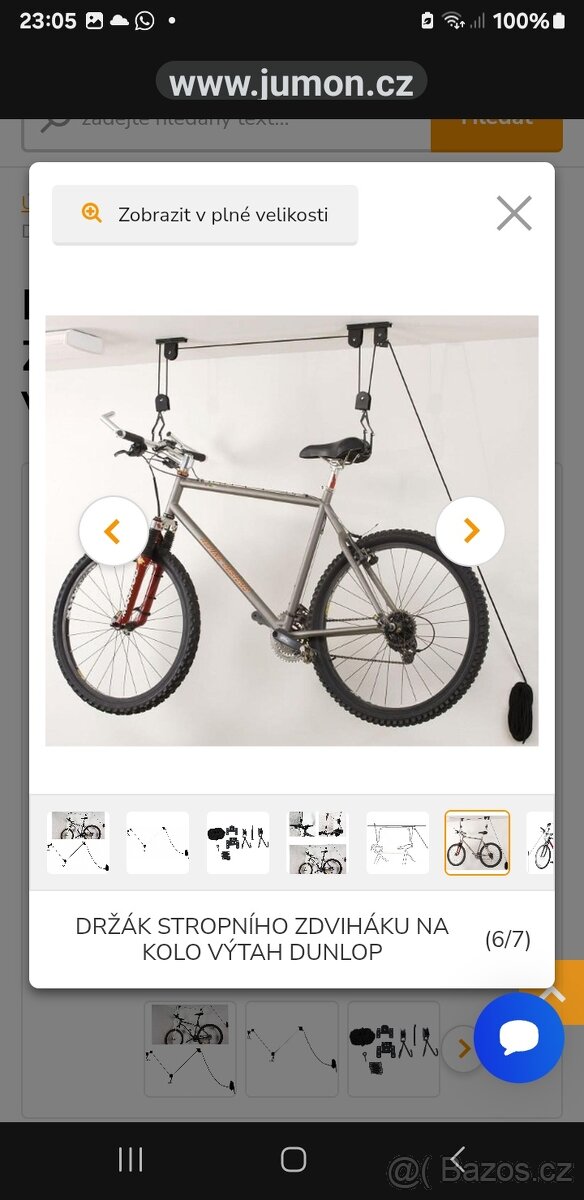 Stropní držák /výtah na kolo dunlop - 10