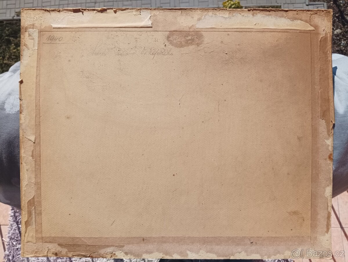 HRBEK OBRAZ OLEJ NA KARTONU - 10
