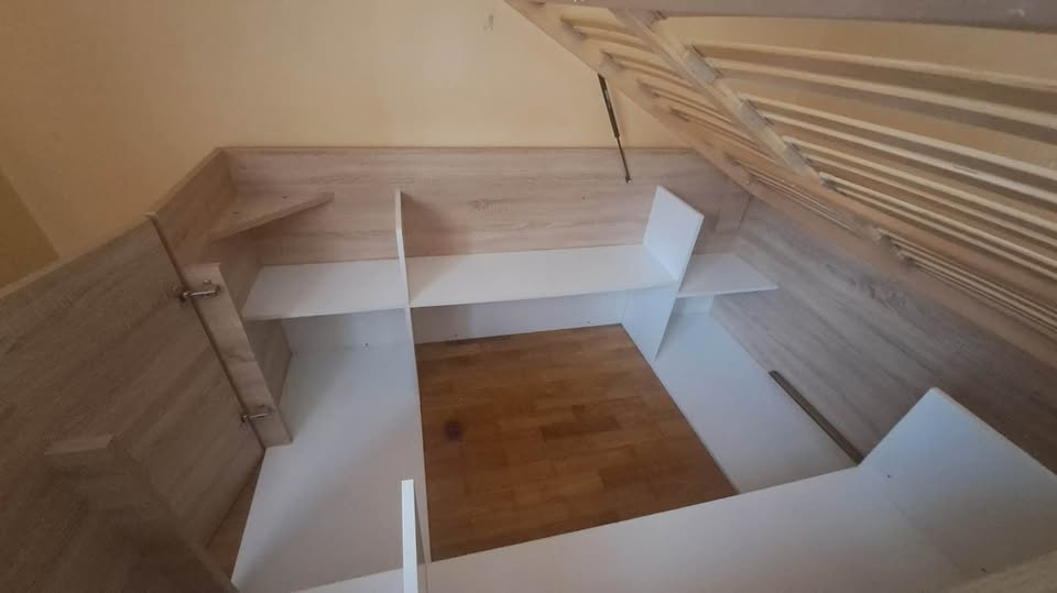 Vysoká postel s úložným prostorem (140x200) – Dub - 10