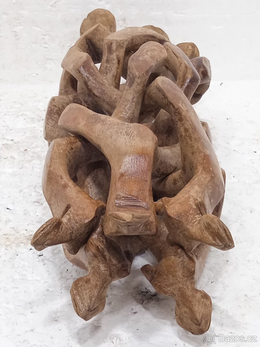 Vyřezávaný stojan na květináč - retro - 10