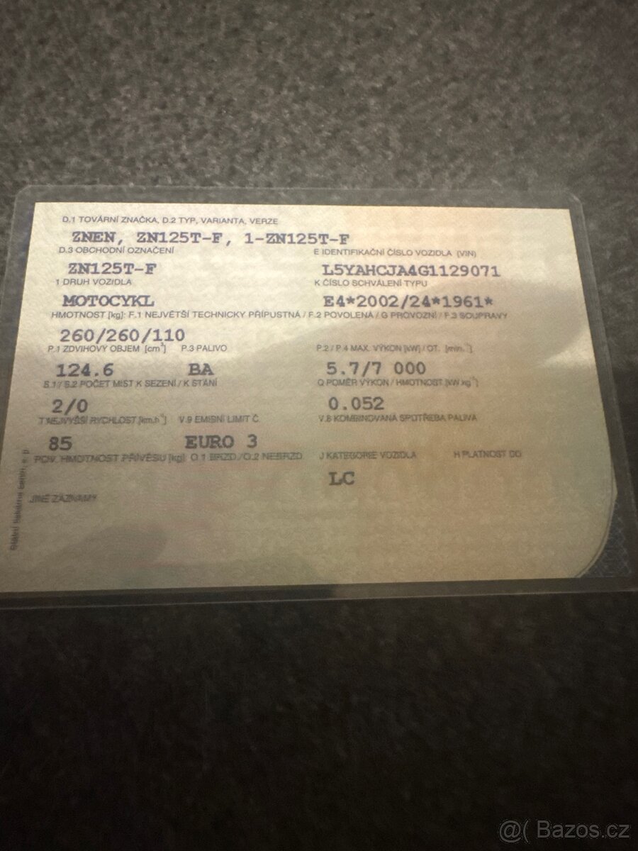 Yuki 125ccm Bug rv.: 2016 - 10