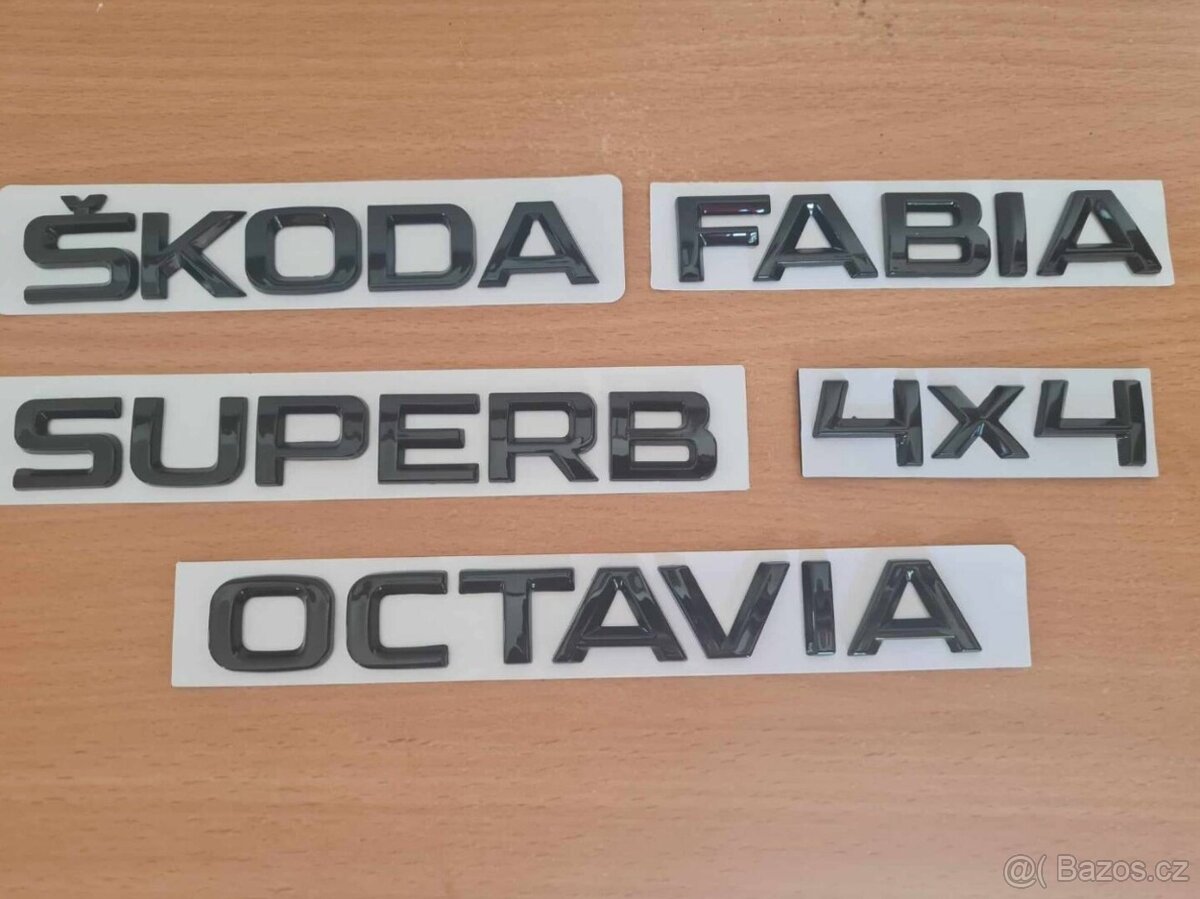 ŠKODA nápisy ČIERNE / CHROMOVE - 10