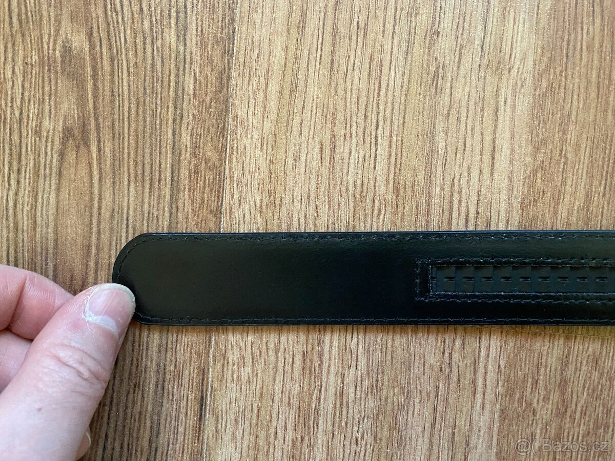 Nové pánské kožené opasky Bandi s aut. sponou - černý, hnědý - 10