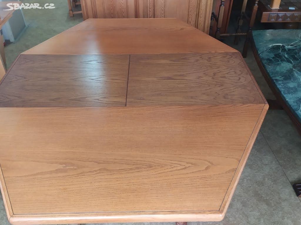 Dubový rozkládací stůl + 6 židlí - komplet - 10