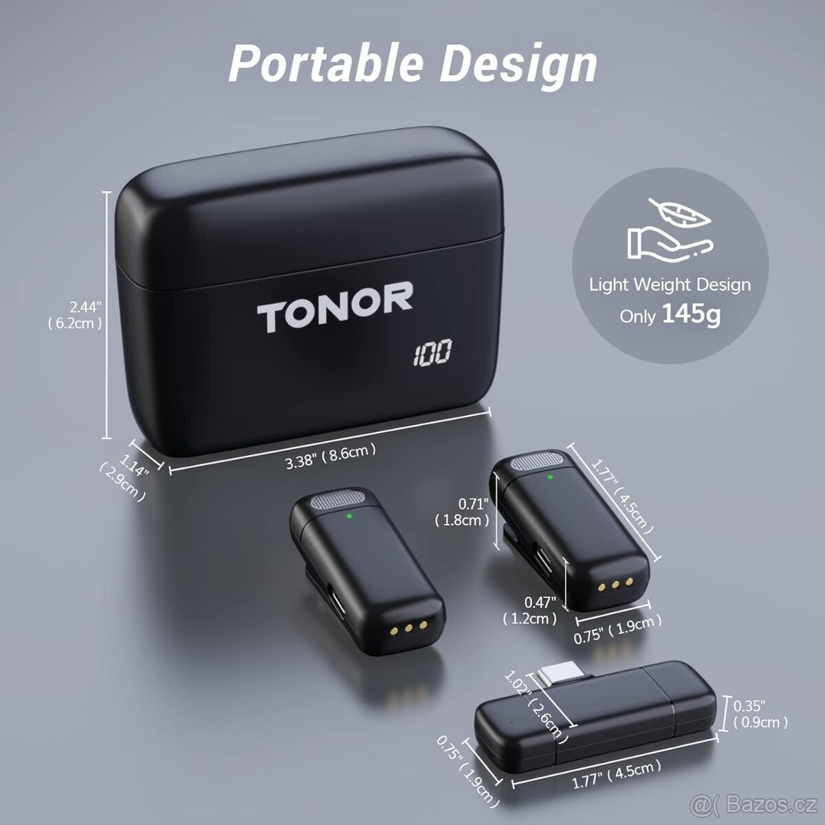 Duální bezdrátové klopové mikrofony TONOR TL350 USB-C - 10