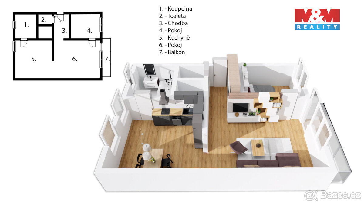 Prodej bytu 2+1, 59 m², Hradec Králové, ul. Markovická - 10