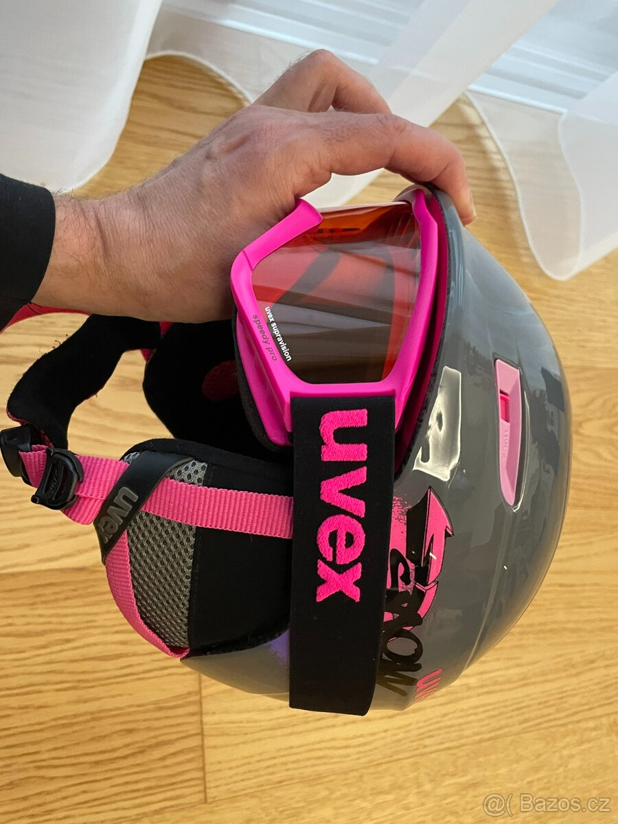 Dětská lyžařská přilba UVEX 46-51cm + brýle - 10