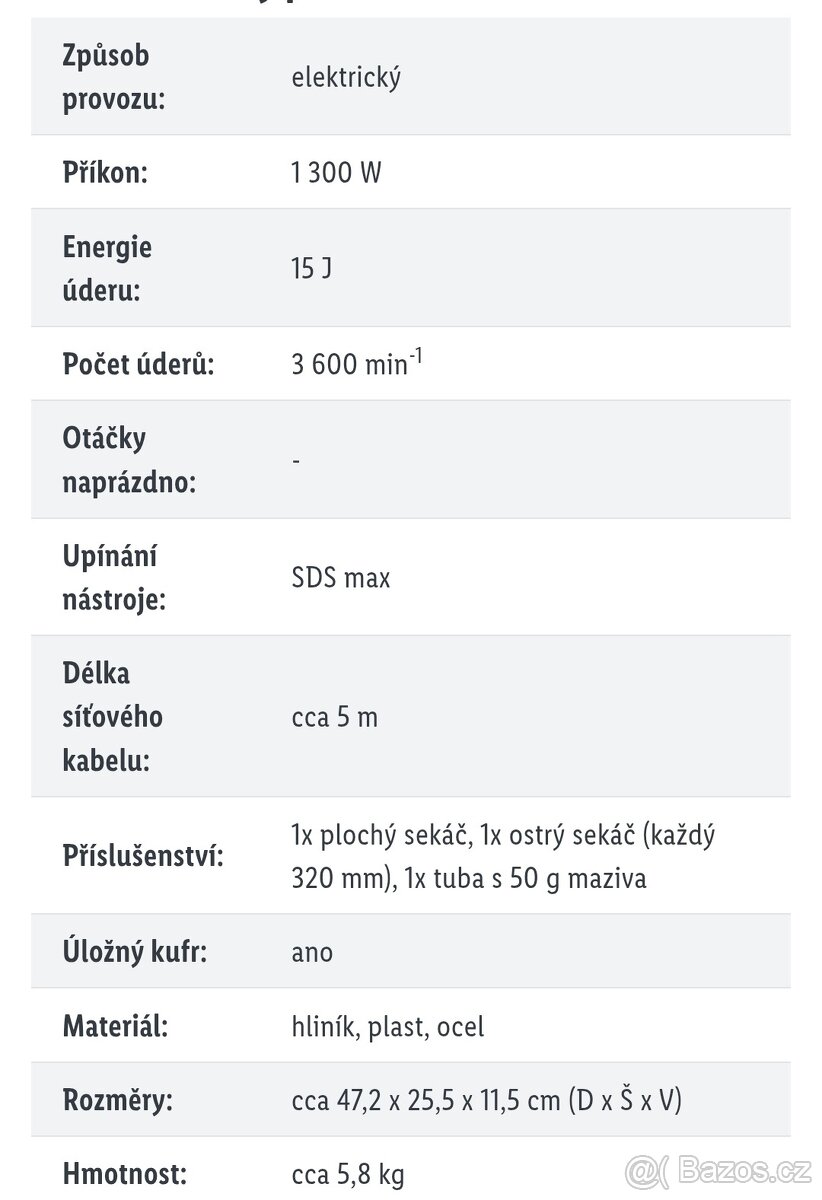 Elektrické Kladivo smax Parkside síla 15J - 10