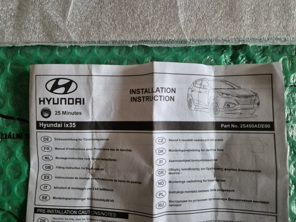 dekorativní ozdobné a ochranné lišty prahu Hyundai ix35 2S45 - 10