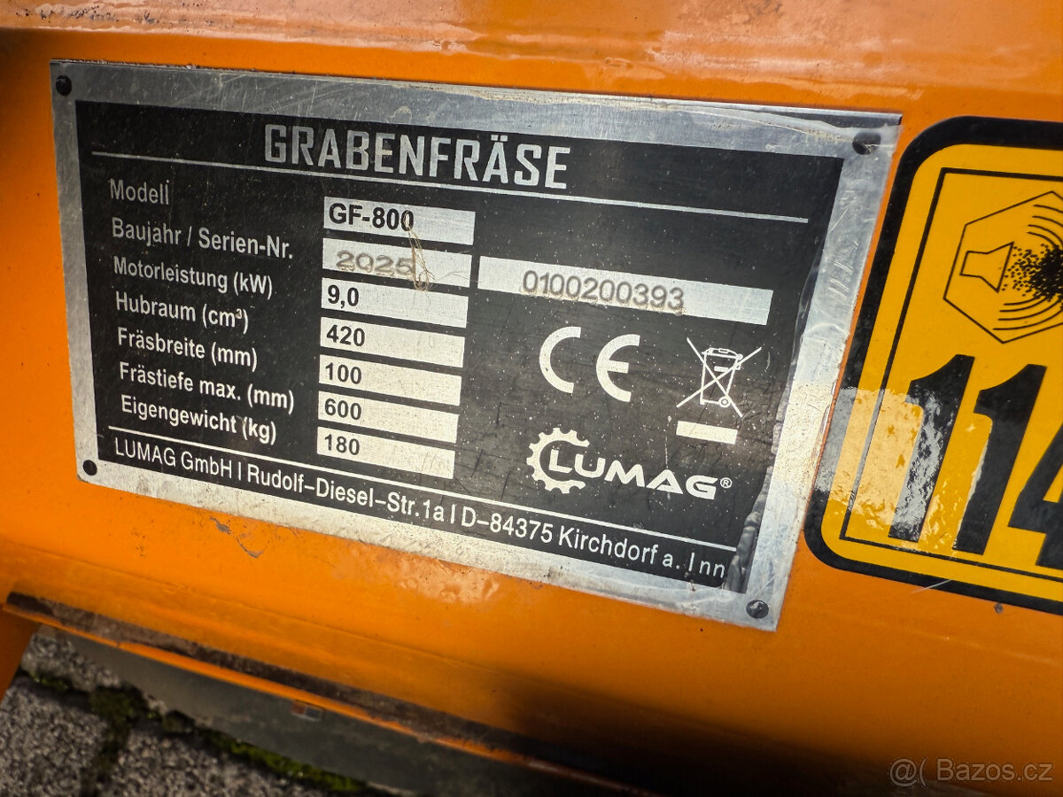 Půdní rýhovací fréza Lumag GF800 - 10