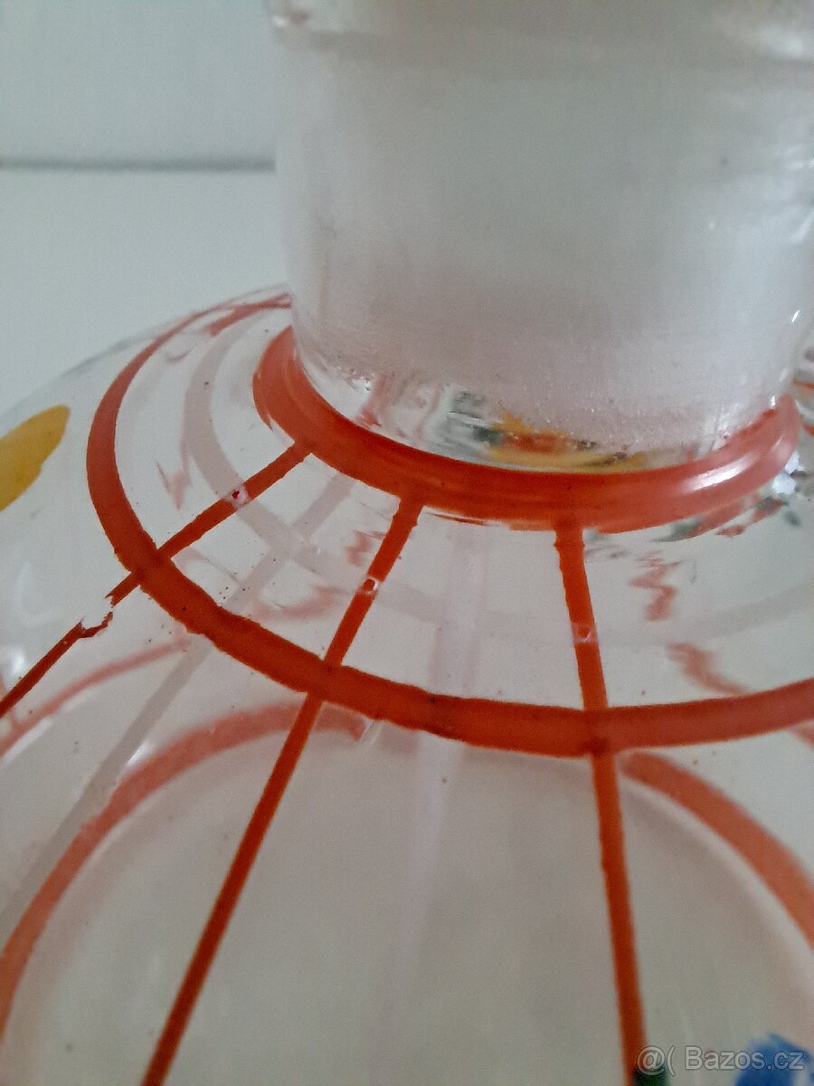 Ručně malovaná retro sada – karafa + 7 panáčků, 60.–70. léta - 10