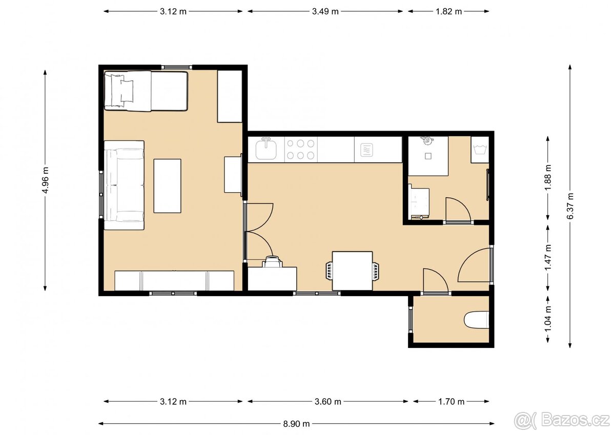 Pronájem bytu 1+1, 42 m2, Mariánské Lázně, Hlavní třída - 10