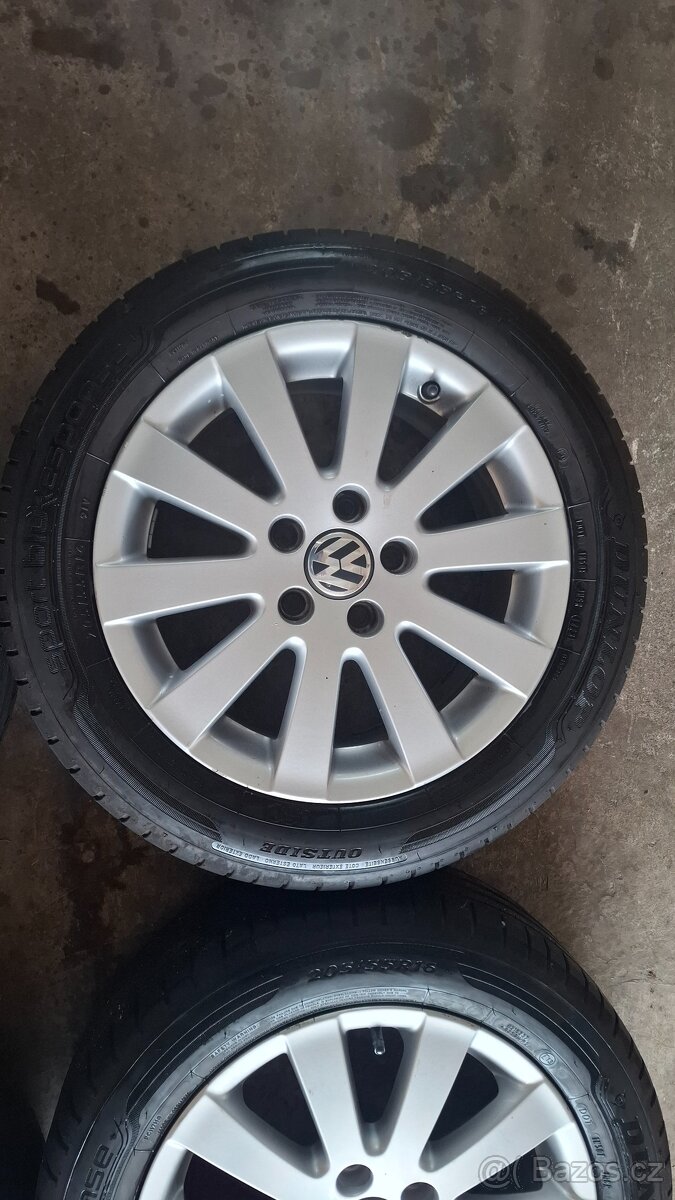 ALU kola Volkswagen 5x112 R16 s pneu Dunlop - 10