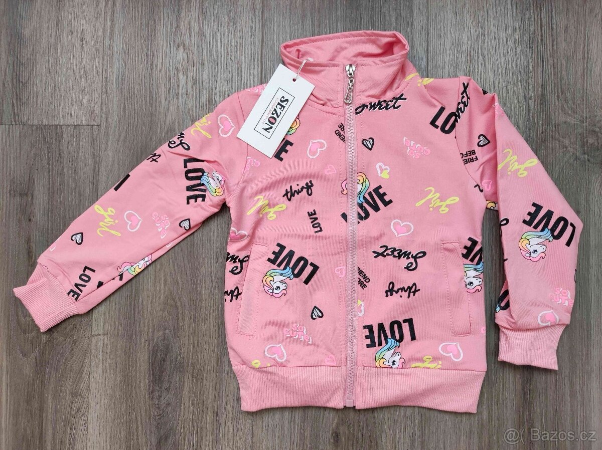 Dívčí slabá mikina koně, kočička, koníci nová - 10