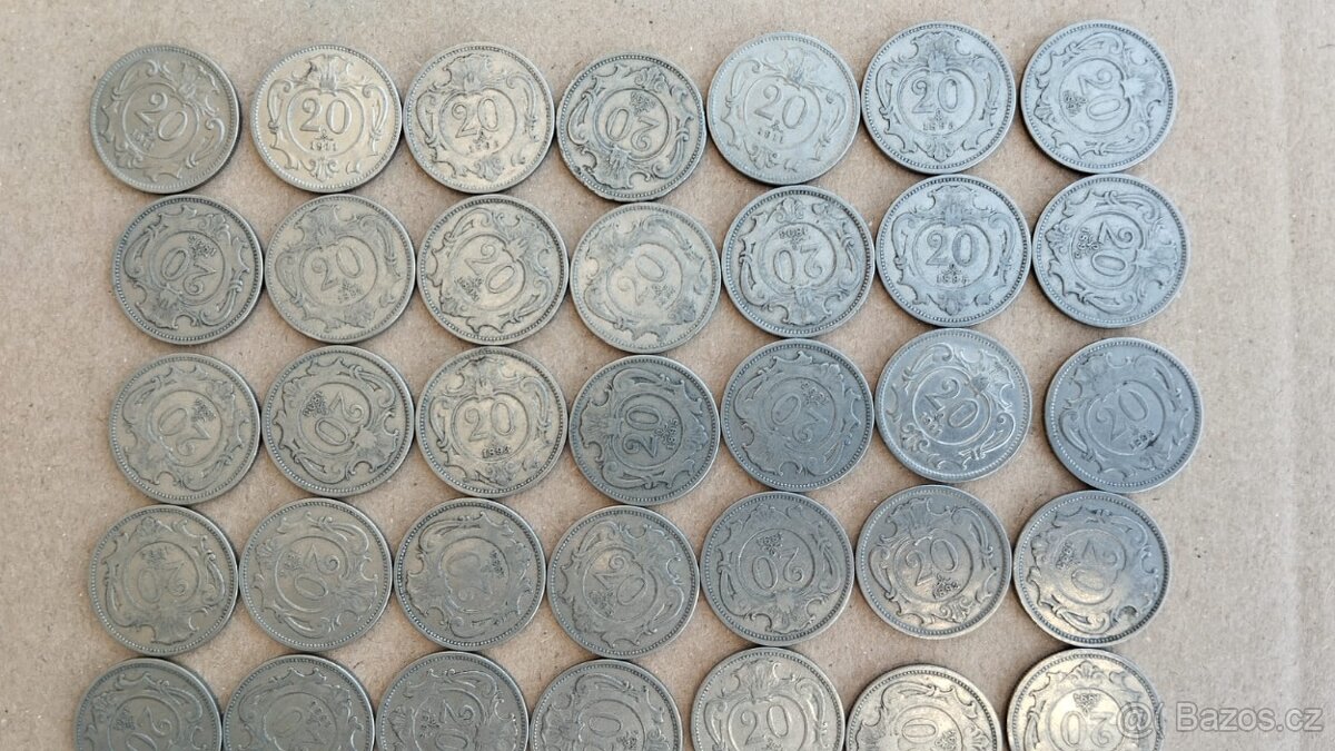 51 helleru 20 RU, rakousko uhersko mince + mince 20hal - 10