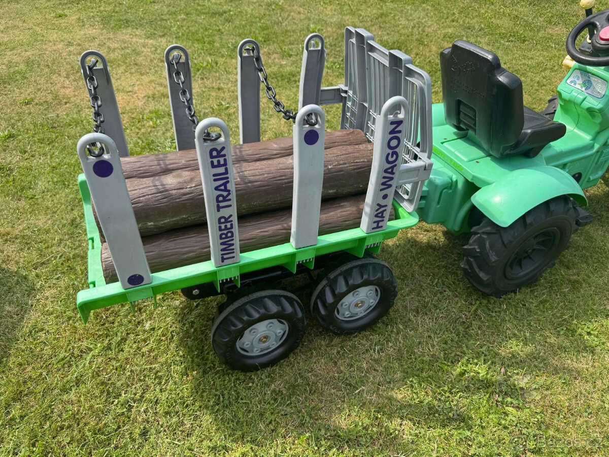 Šlapací traktor Rolly Toys nafukovací XXL + 2 vleky a pluh - 10