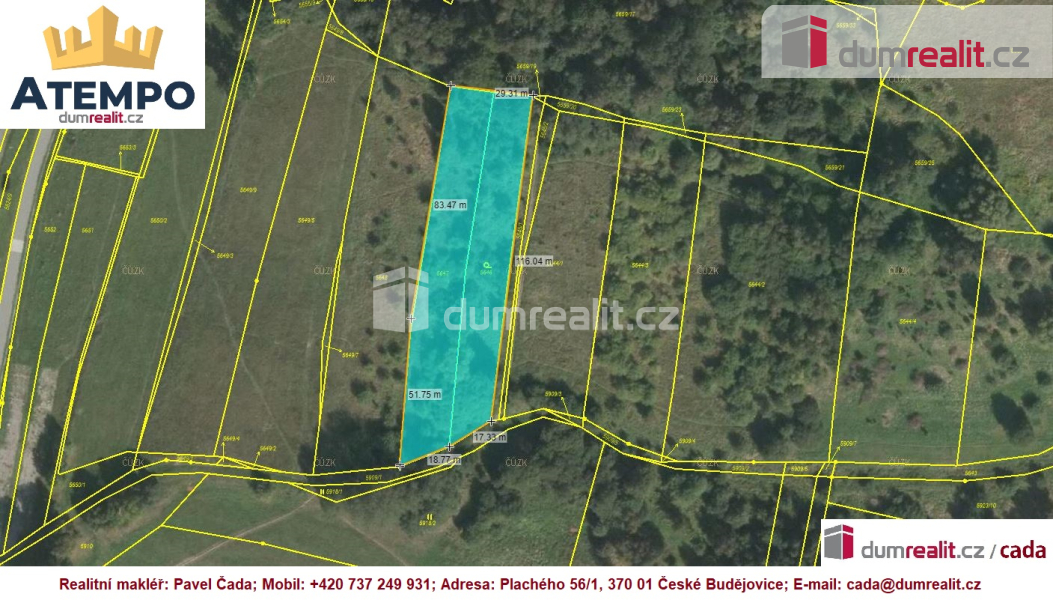 K prodeji, stavební pozemek o výměře 3.889m2, Tábor - 10