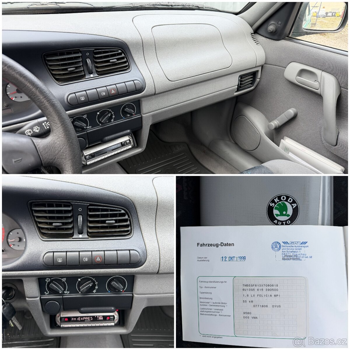 Skoda Felicia 1,6 55kw 10/1999 2x airbag,servo,centrál - 10