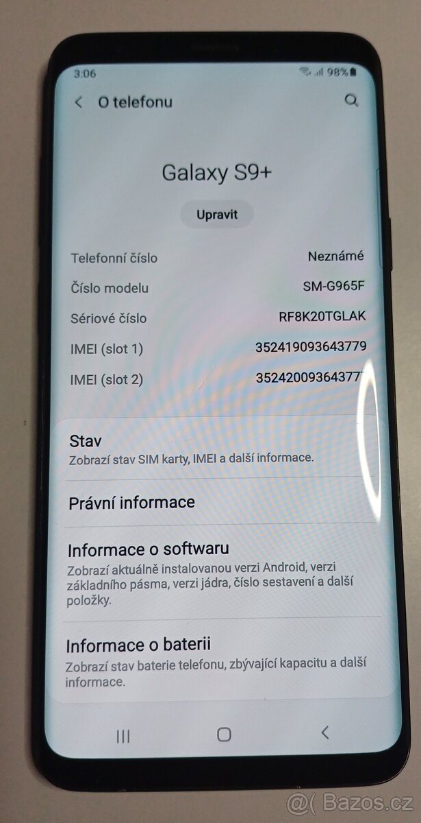 Prodám Samsung Galaxy S9+, 6GB/64GB, černý, stav B - 10