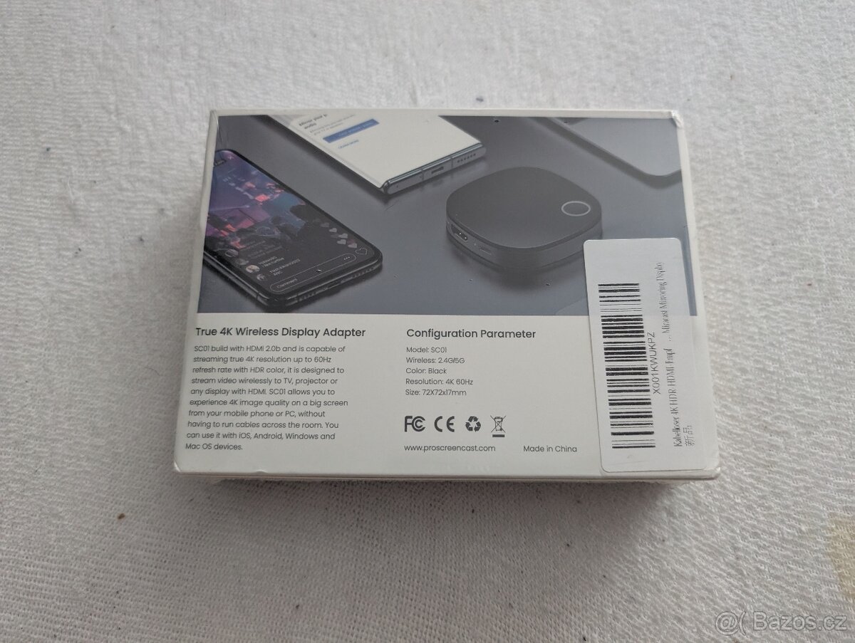 SC01 Miracast Dongle pro TV,projektor 4k@60Hz - 10
