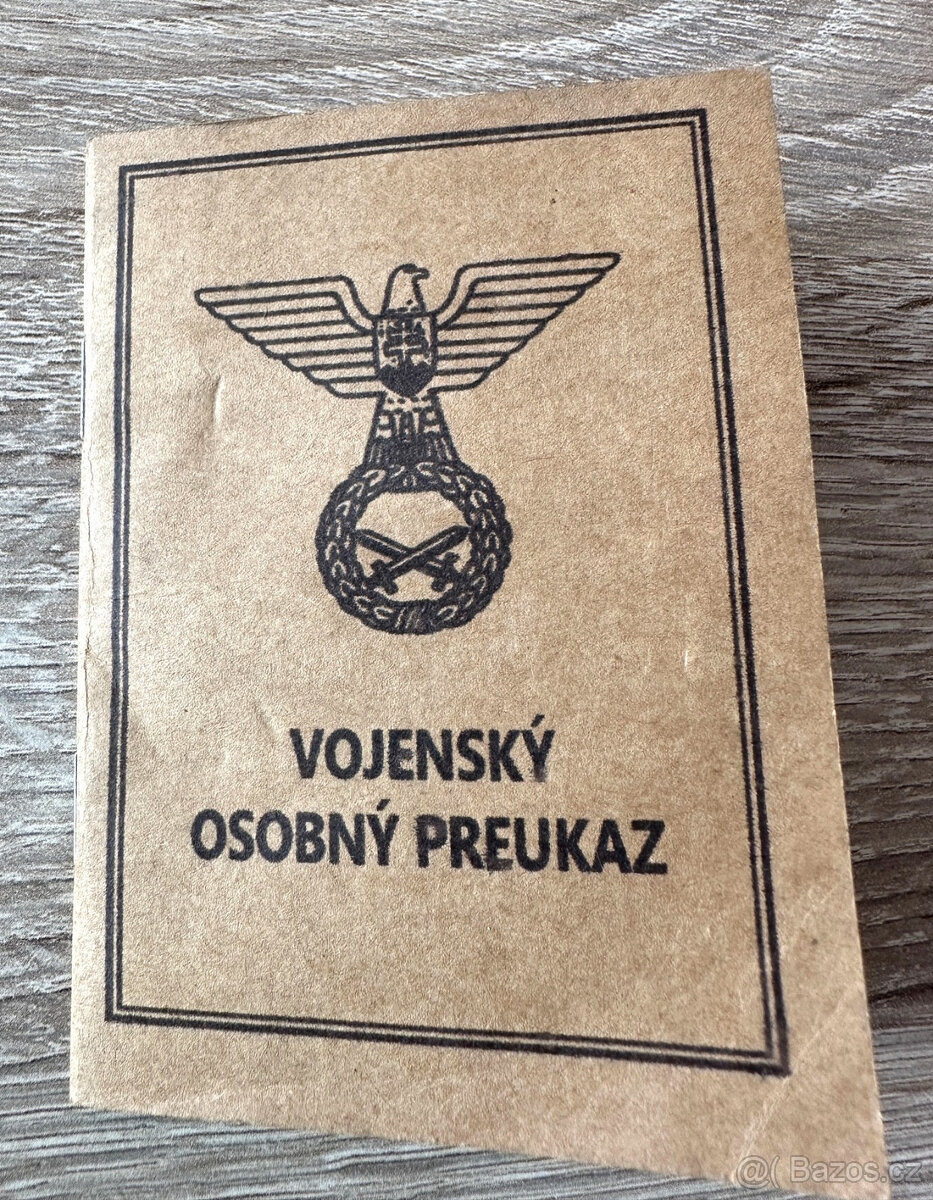 vojenský preukaz průkaz slovenský štát - 10