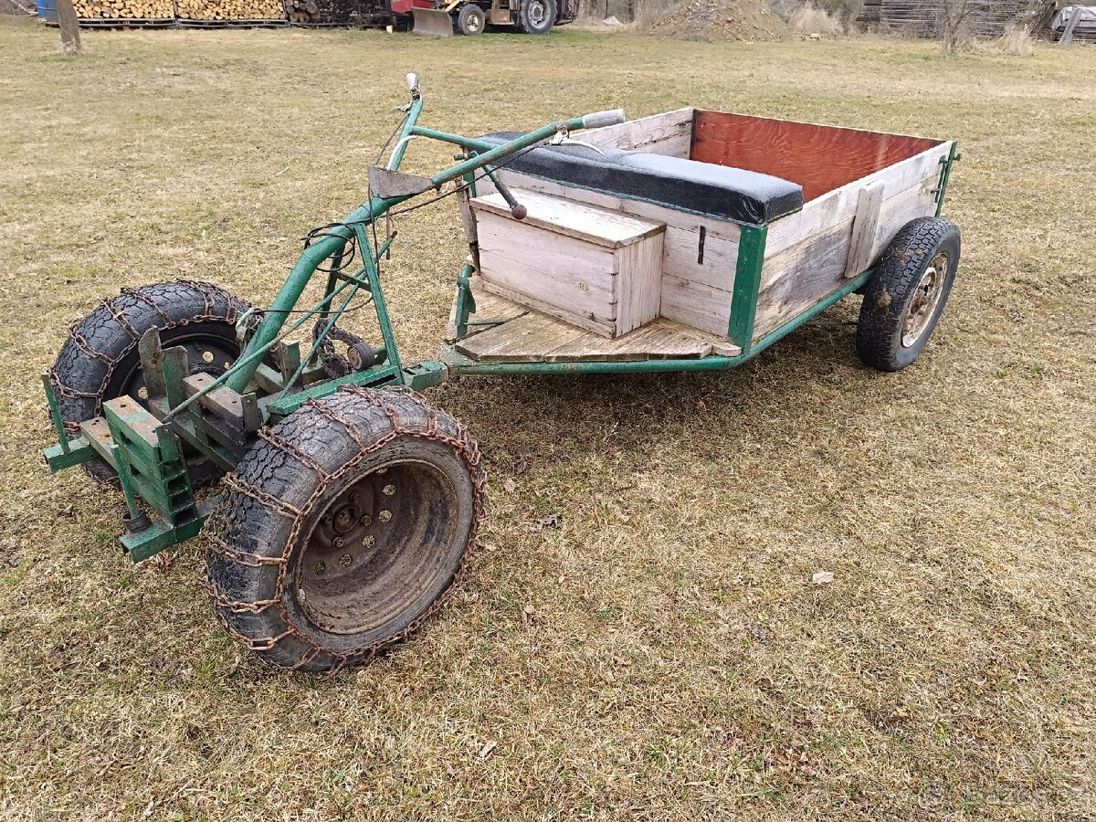 Fréza (malotraktor) bez agregátu + brzděný vozík - 10