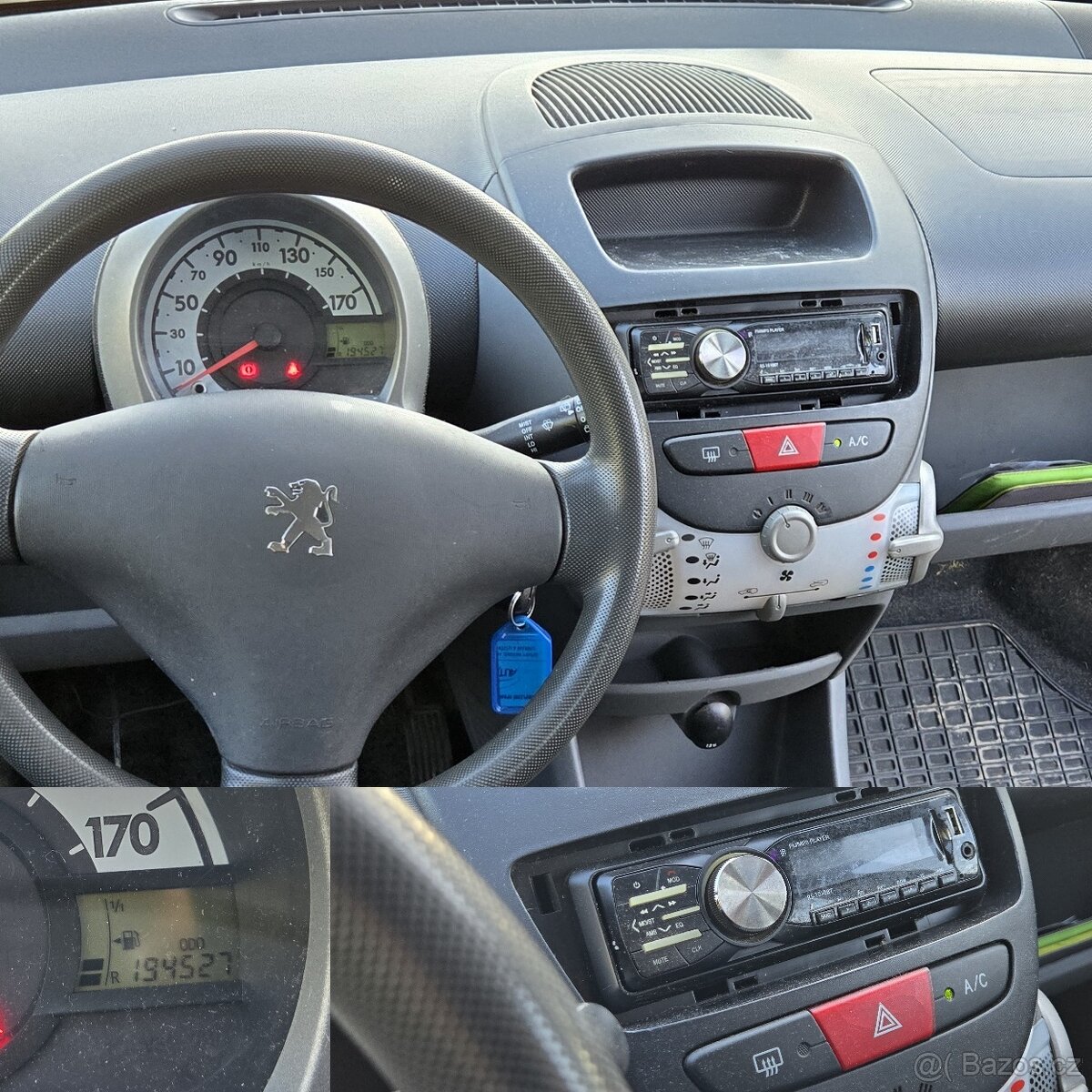 BENZÍNOVÝ PEUGEOT 107 5 DV. EL.OKNA, KLIMATIZACE 2009 - 10