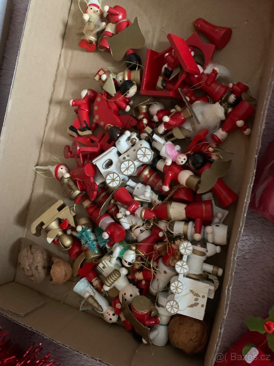 Vánoční dekorace: dřevěné ozdoby, slaměné, čert hand made - 10
