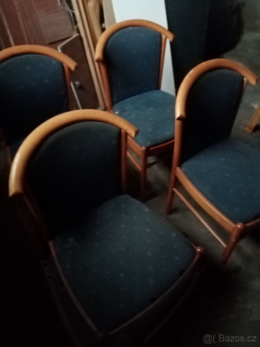 STUL a ZIDLE - prirodni drevo ,,,,a RATAN sestava - 10