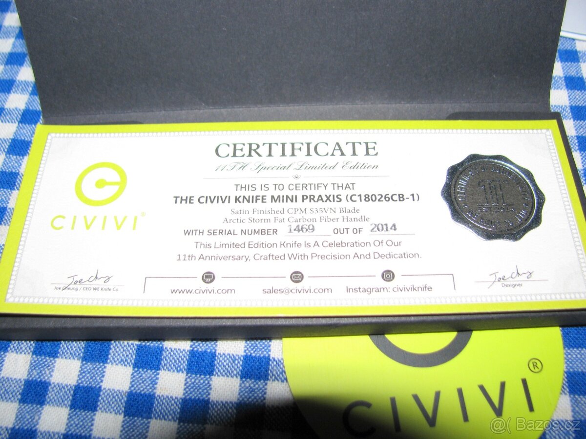 ZAV. NŮŽ - CIVIVI MINI PRAXIS - LIMITKA - OCEL - CPM S35VN - 10