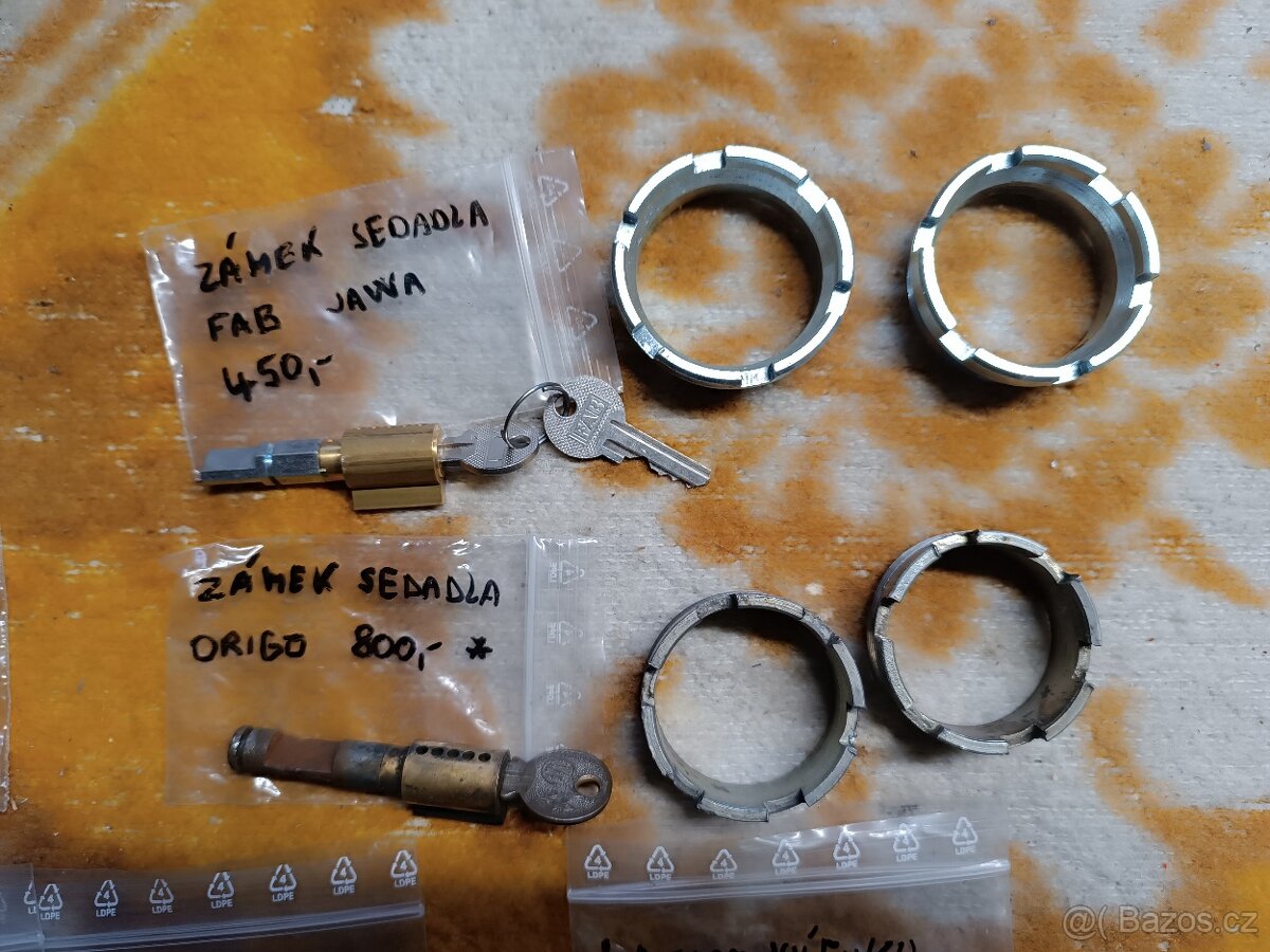 Tachometr Jawa,zámek ,matice,sítko, zajištění sedadla,maska, - 10