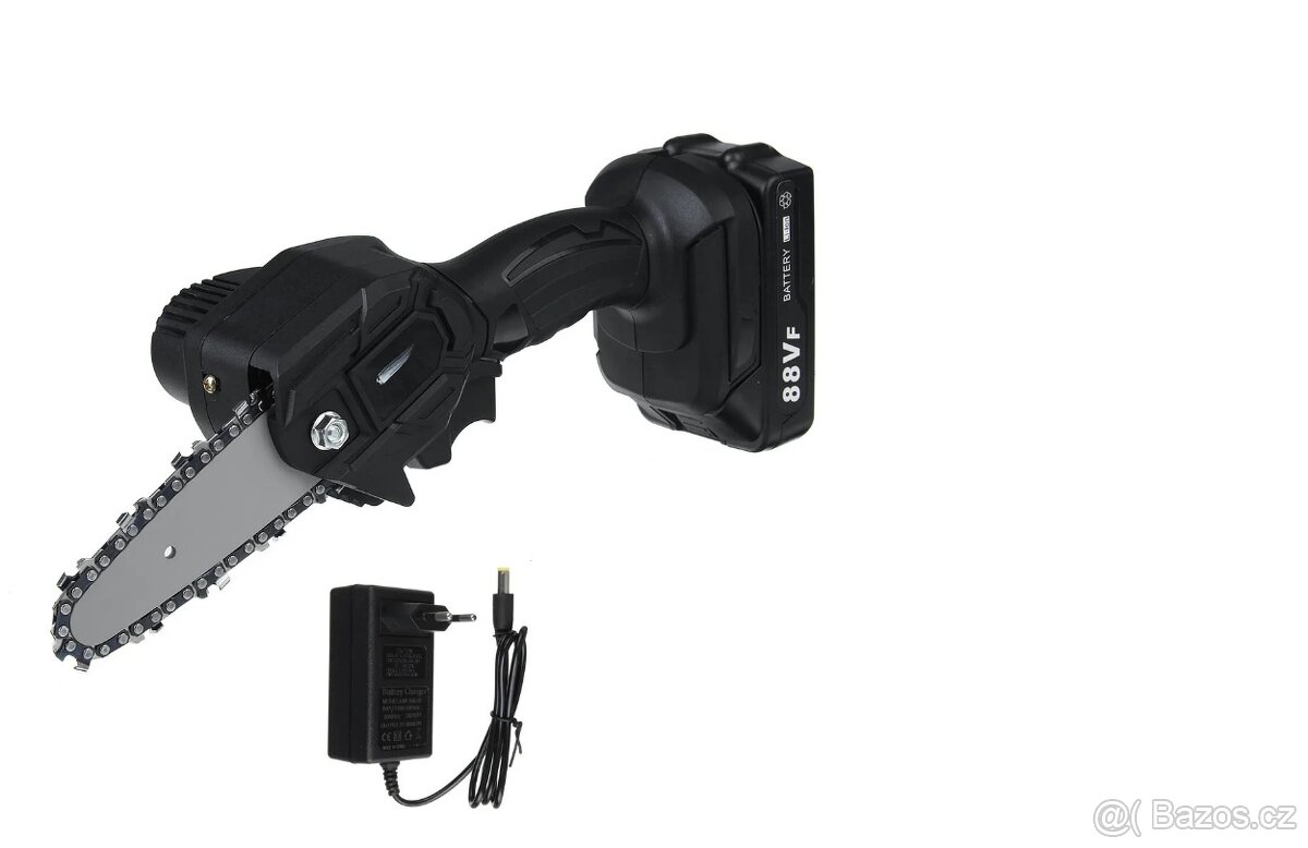 Mini AKU řetězová pila 2ks baterie, 2 ks řetězy, SET kufřík - 10