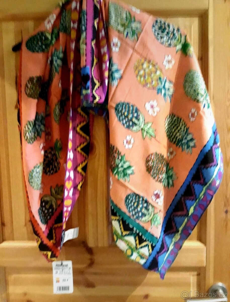 Nový dámský značkový šátek šála i pareo desigual s ananasy - 10