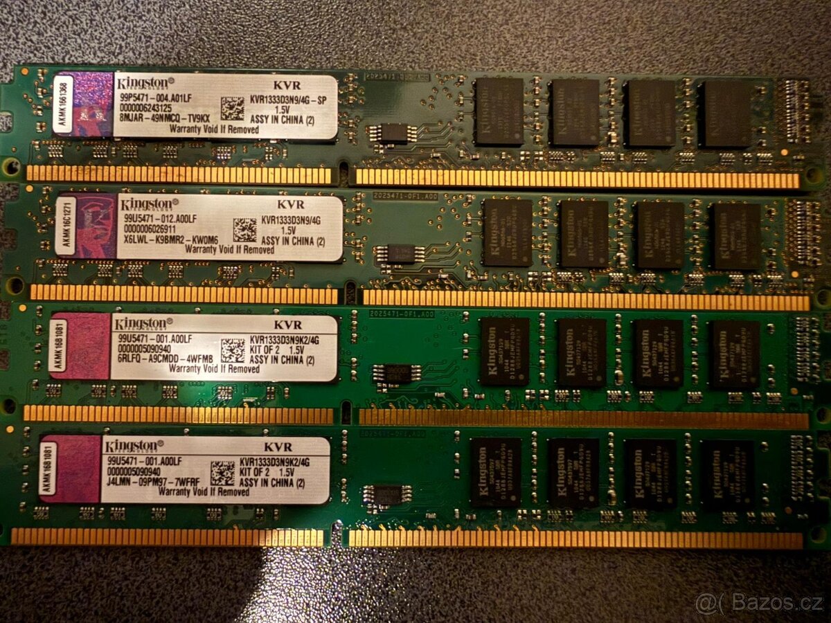 RAM DDR3 4GB – 1333 / 1600 MHz – desktop PC – více kusů - 10