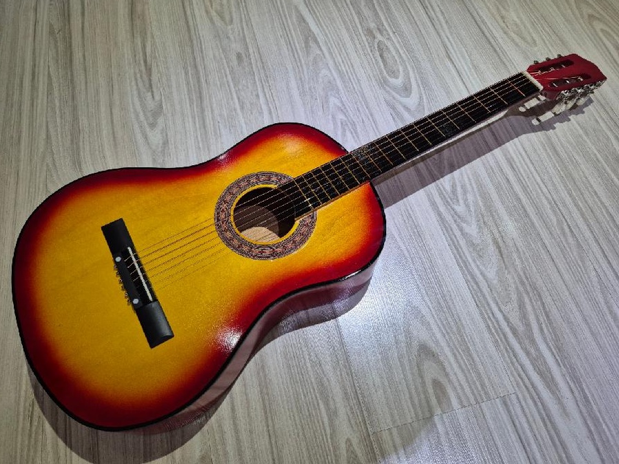 Kytara akustická 3/4, velká, délka 99cm, barva žlutohnědá - 10