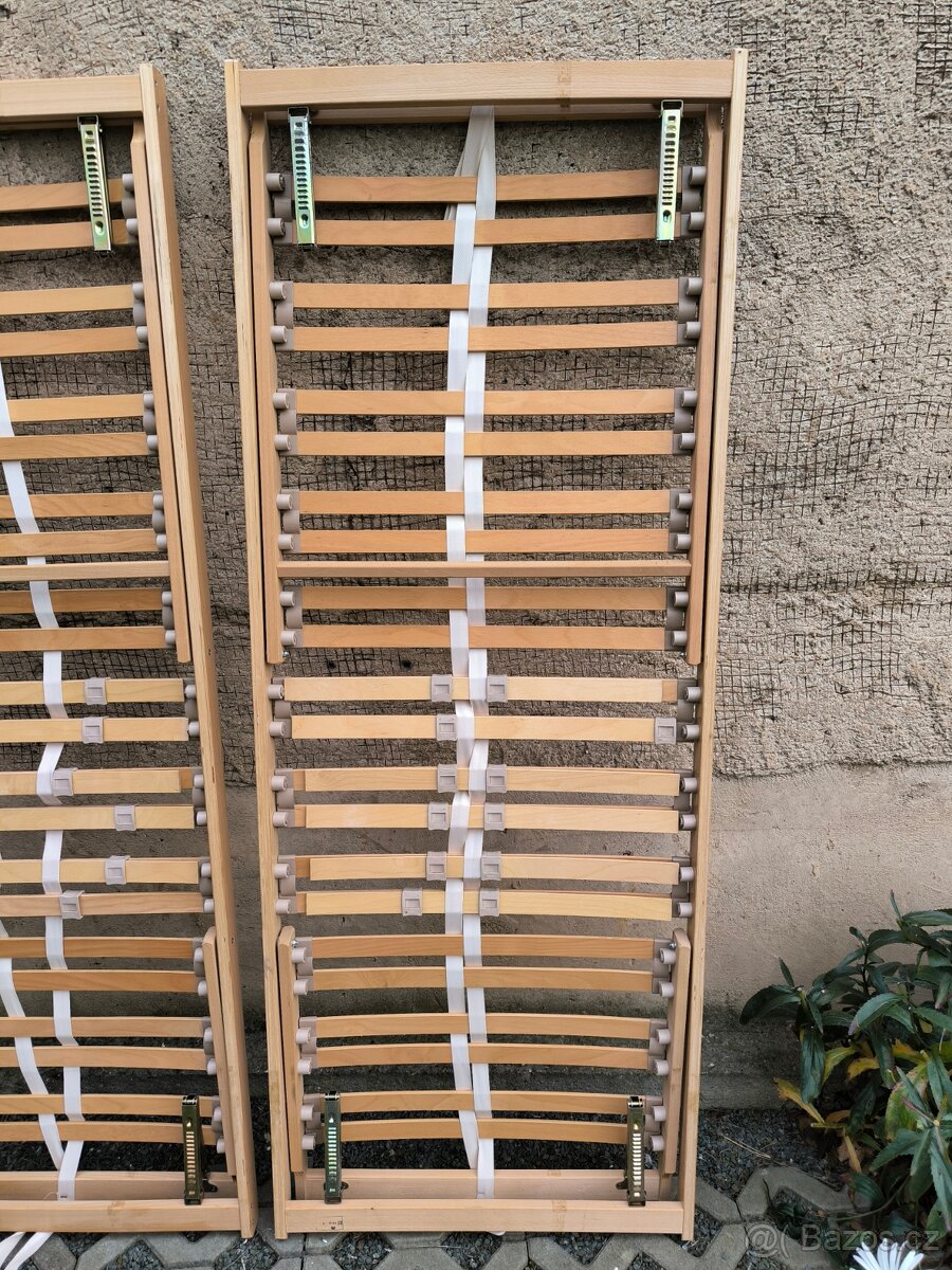 Lamelový polohovatelný rošt - 195 x 75 cm - 2 kusy - 10