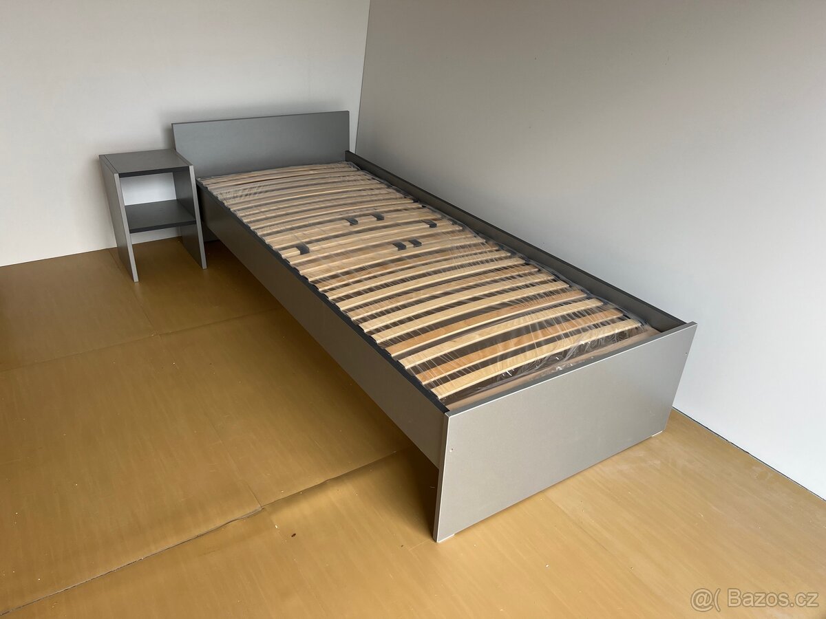 Postel 80x200 cm šedá - 10