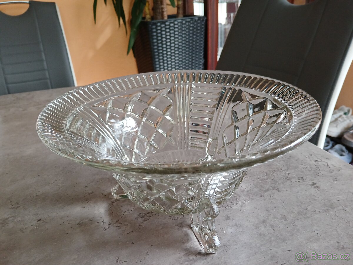 Retro mísa na nožičkách-těžké sklo - 10