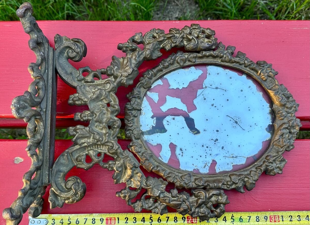 Starožitné zámecké toaletní zrcadlo původní stav - 10