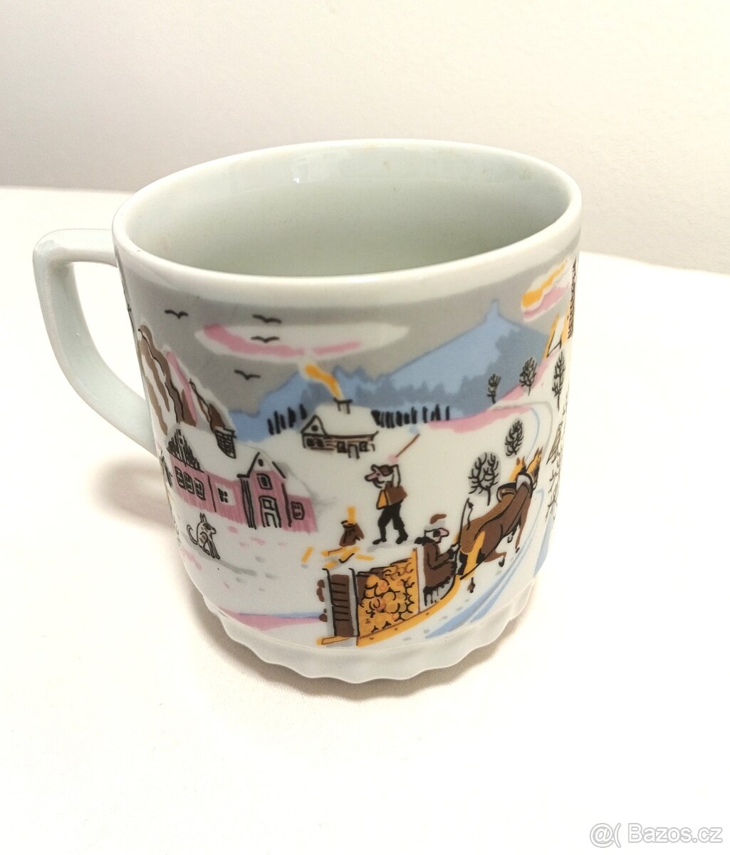 Porcelán s vánočním motivem - dózy, hrníčky - 10