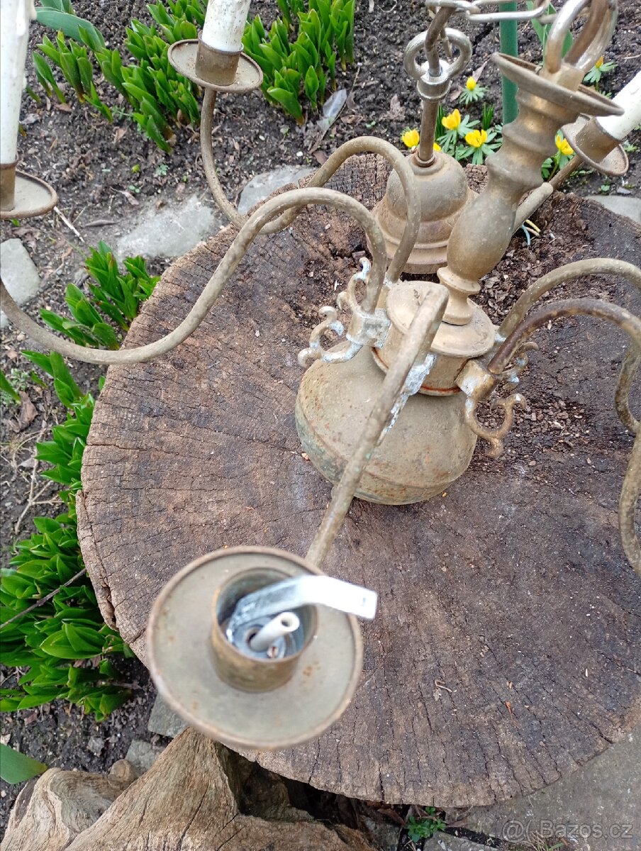 Starý Mosazný Lustr - 10