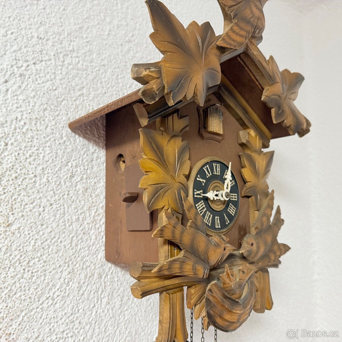 Staré dřevěné unikátní kukačky vyřezávané plně funkční - 10