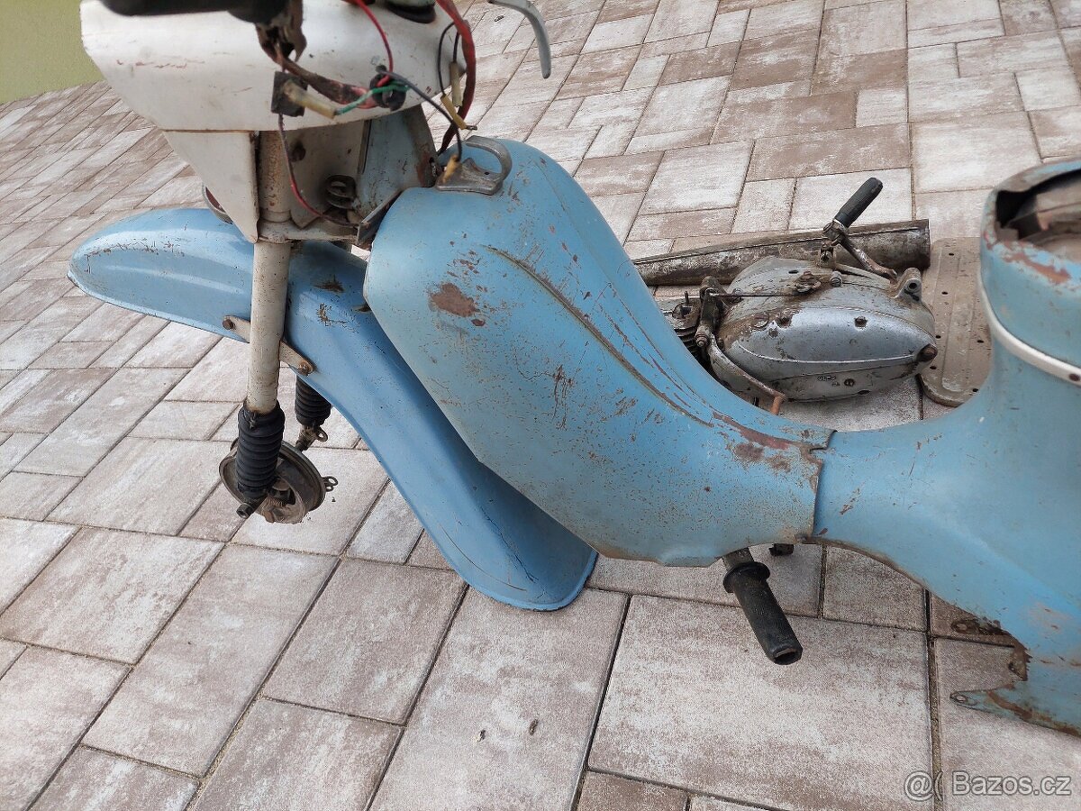 Jawa 50 pionyr, typ 20, puvodni lak holubi modr - 10