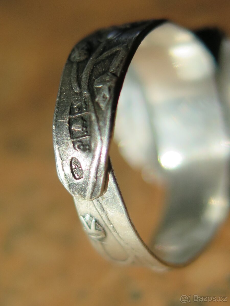 Stříbrný starožitný prsten - Egypt - 10