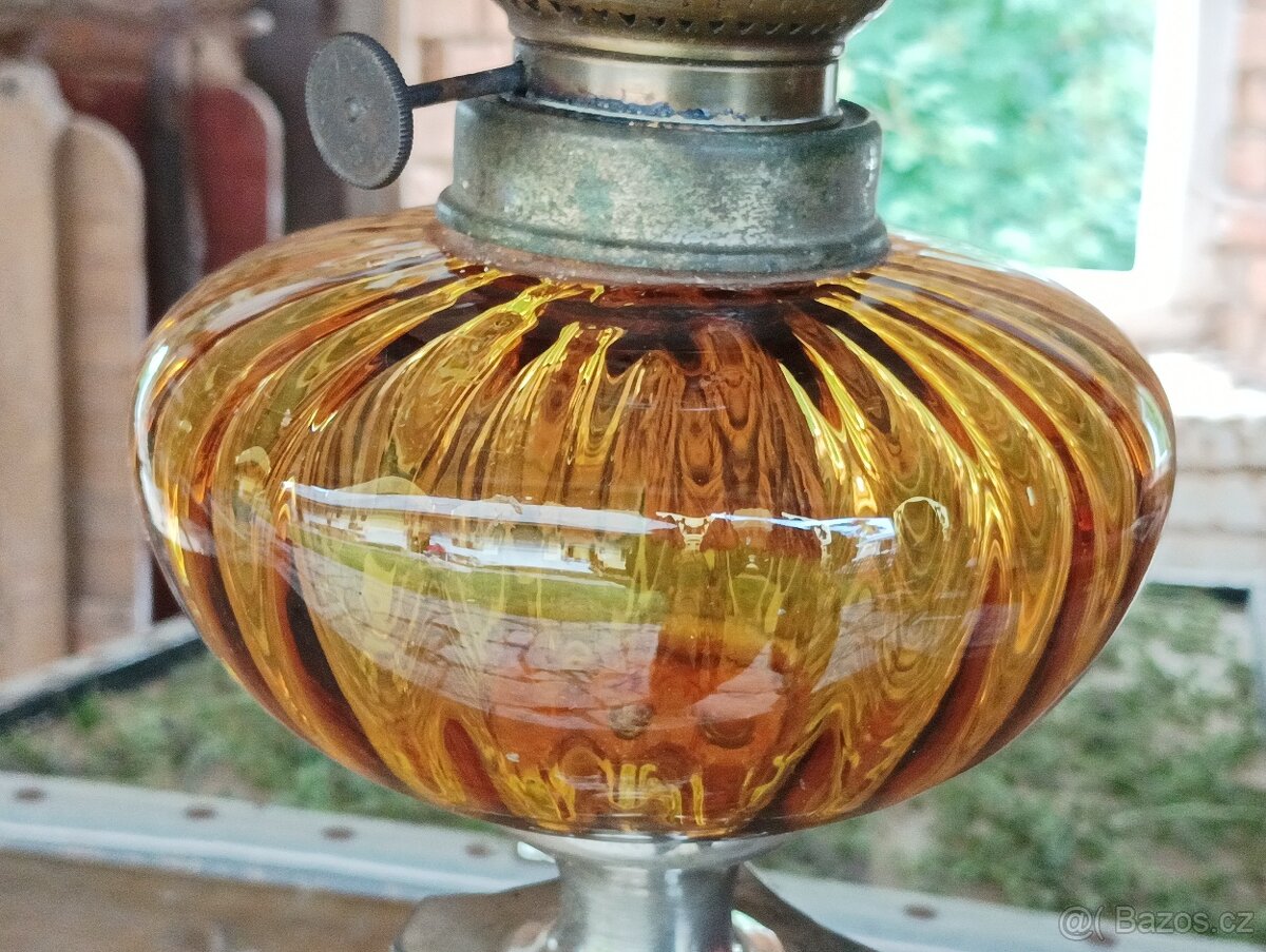 EMPÍROVÁ PETROLEJOVÁ LAMPA FRANCIE 19. STOLETÍ - 10