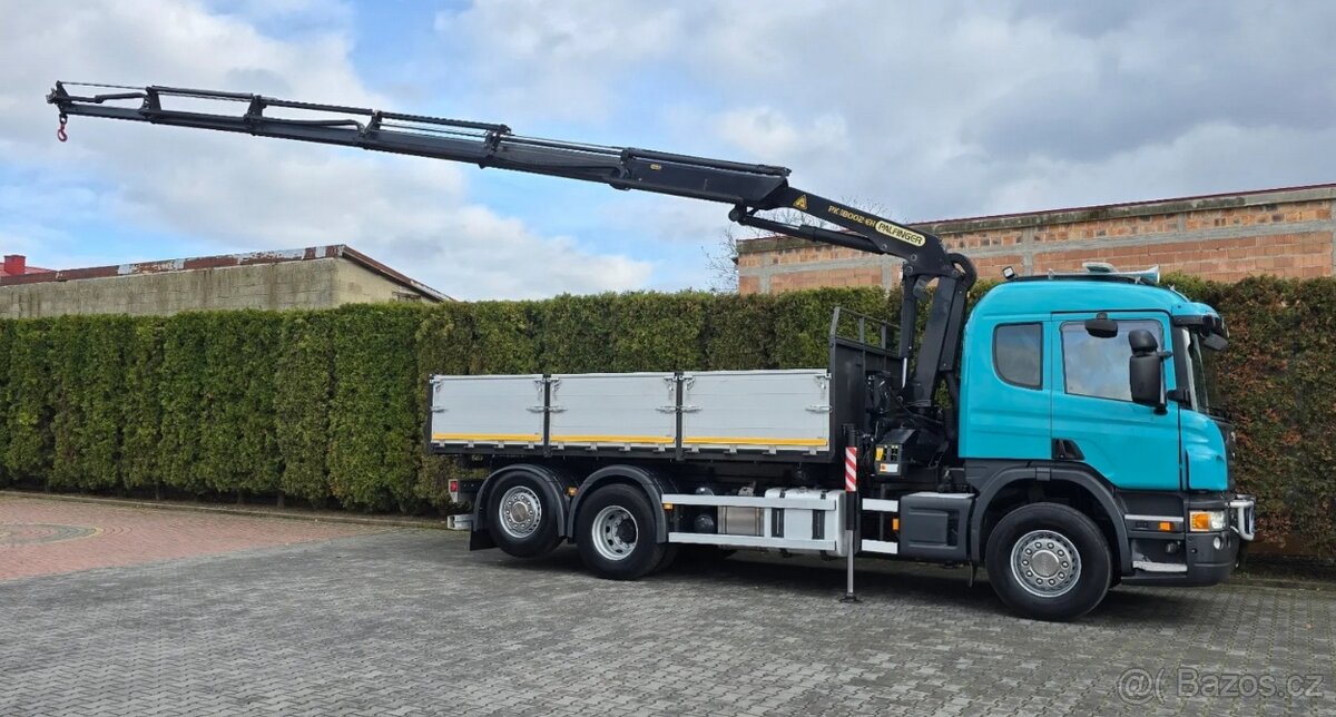 Scania P400-6x2–Valník/Sklápěč S3+HR-PALFINGER PK 18002 EH - 10