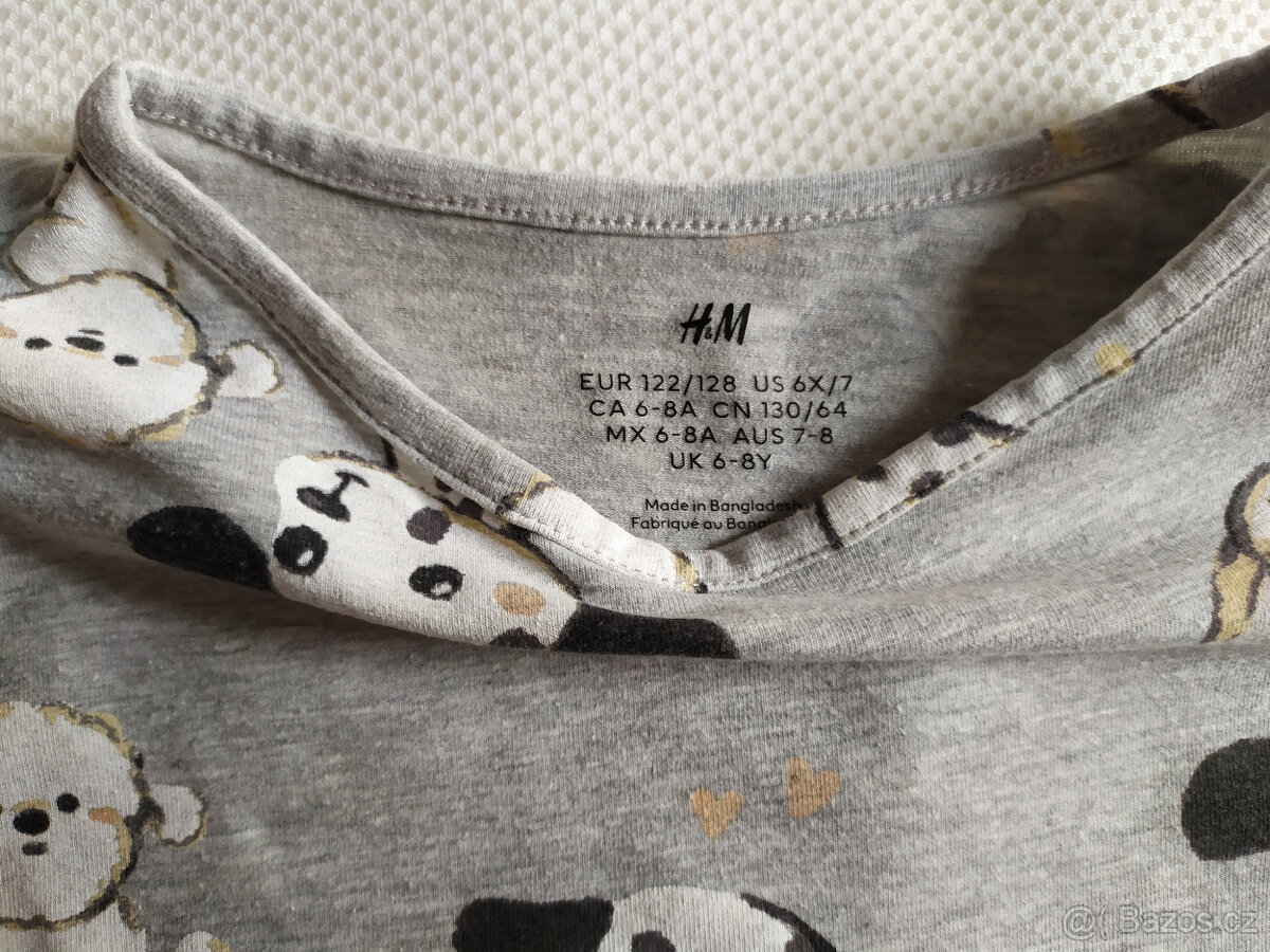 3 x dívčí tričko, pejsky, sova, dýně H&M, 122/128 - 10