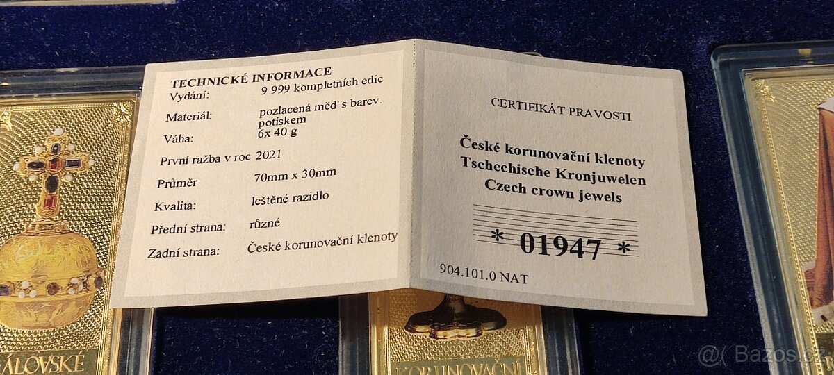 Sbírka korunovačních klenotů i s etui, pozlacené, certifikát - 10
