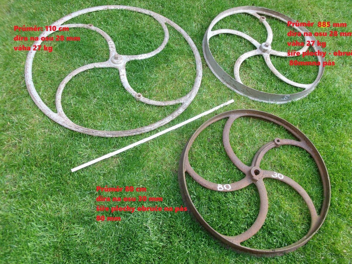 prodám staré litinové řemenice na plochý řemen..... - 10